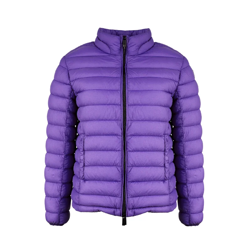 Down Jacket Woman Second Skin Garment Dyed 95 - Purple Zip Front Button Front Snap Front Down Jacket Woman Second Skin Garment Dyed 95 - Purple Zip Front Button Front Snap Front