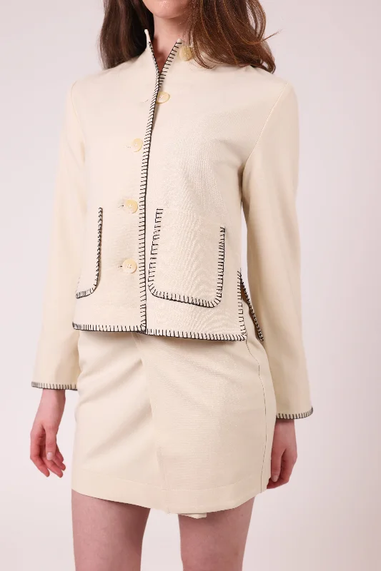 "The Aggie" - Jacket (Cream) Embroidered Jacket Appliqued Jacket Beaded Jacket