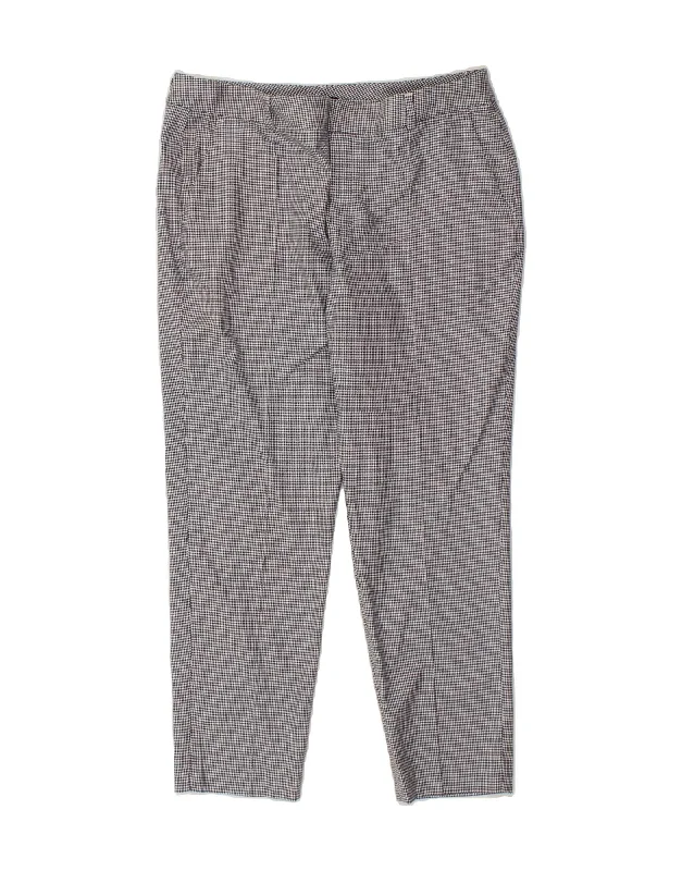 MASSIMO DUTTI Womens Chino Trousers EU 42 Large W32 L26 Grey Houndstooth Trousers cozy comfortable