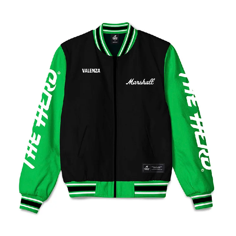 Marshall - NCAA Women's Swimming & Diving : Grace Valenza - Bomber Jacket Zippered Front Buttoned Front Snap Front