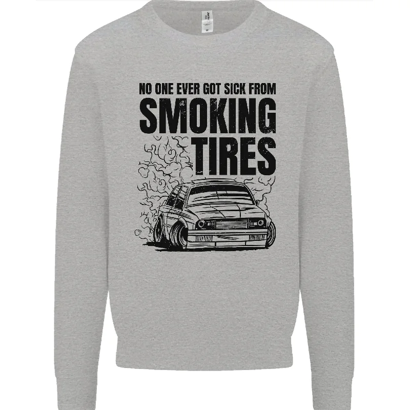 Car Drifting Burning Tires Mens Sweatshirt Jumper Hoodie with Rolled Sleeves Casual Relaxed Car Drifting Burning Tires Mens Sweatshirt Jumper Hoodie with Rolled Sleeves Casual Relaxed