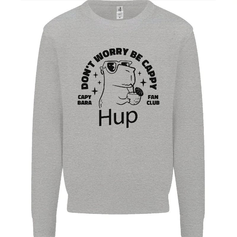Capybara Be Cappy Funny Mens Sweatshirt Jumper Hoodie with Contrast Stitching Detailed Premium Capybara Be Cappy Funny Mens Sweatshirt Jumper Hoodie with Contrast Stitching Detailed Premium