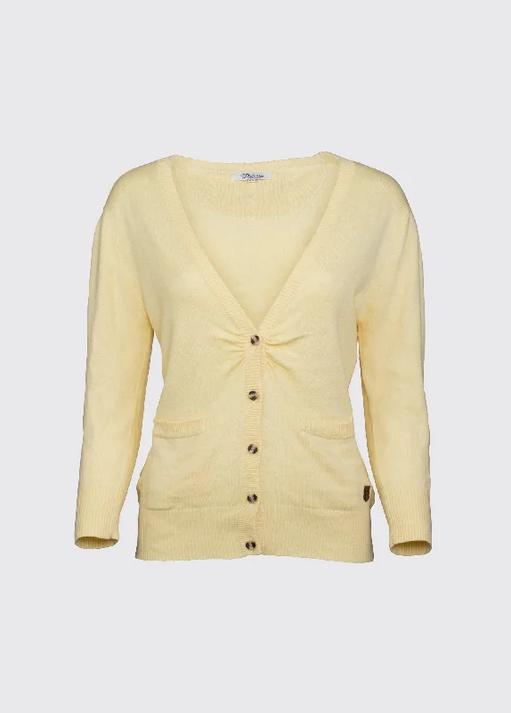 Clarecastle Ladies Cardigan - Lemon Sequined Glittery Shiny