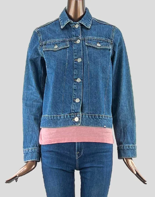 WOOD WOOD Denim Jacket - 38 | Small Jersey Jacket Tulle Jacket Batik Jacket