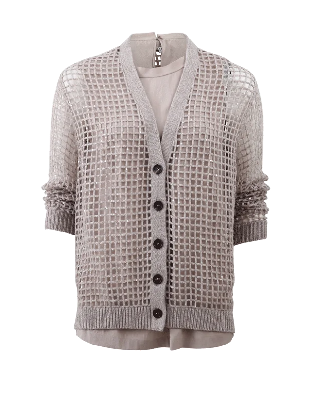 Net Cardigan Elegant Classic Vintage