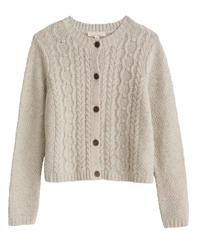 Tressa Cardigan - Aran Boxy Cardigan Fitted Cardigan A-Line