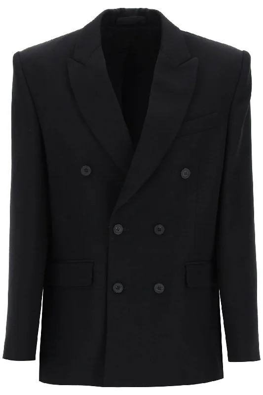 double-breasted blazer W4007PC BLACK Women's Custom Jacket