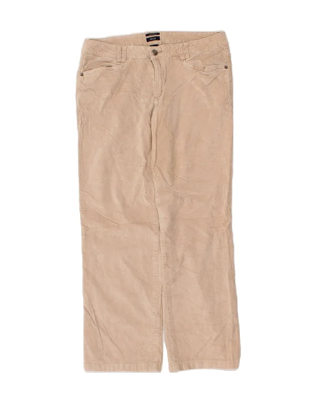 IZOD Womens Straight Corduroy Trousers US 6 Medium W30 L26 Beige Cotton Trousers Versatile Stylish