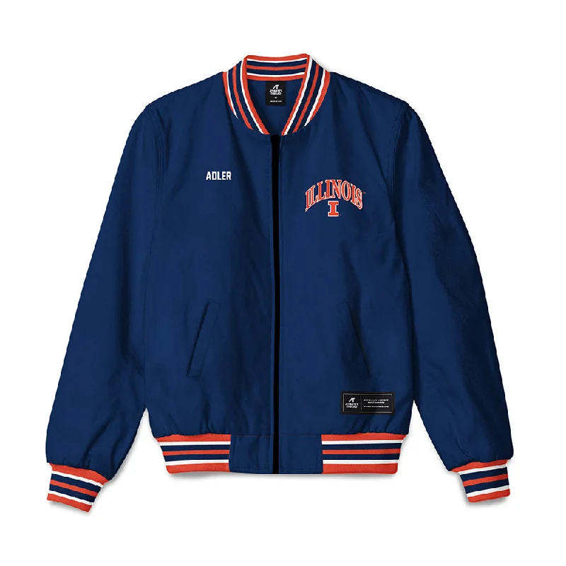 Illinois - NCAA Women's Swimming & Diving : Maggie Adler - Bomber Jacket Satin Jacket Silk Jacket Chiffon Jacket