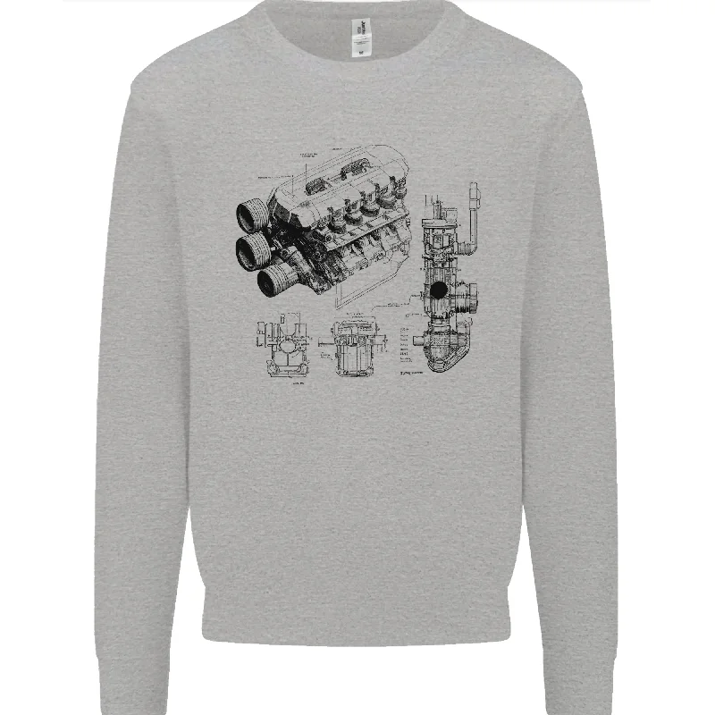 Car Engine Blueprints Petrolhead Mens Sweatshirt Jumper Hoodie with High Neck Warm Protective Car Engine Blueprints Petrolhead Mens Sweatshirt Jumper Hoodie with High Neck Warm Protective
