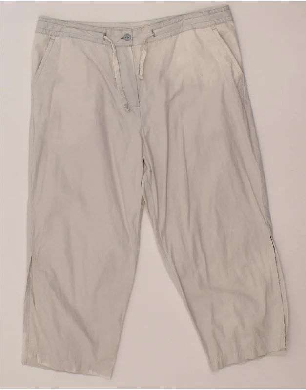 SERGIO TACCHINI Womens Straight Capri Trousers IT 46 Large W32 L19  White Trousers Leisure Comfortable