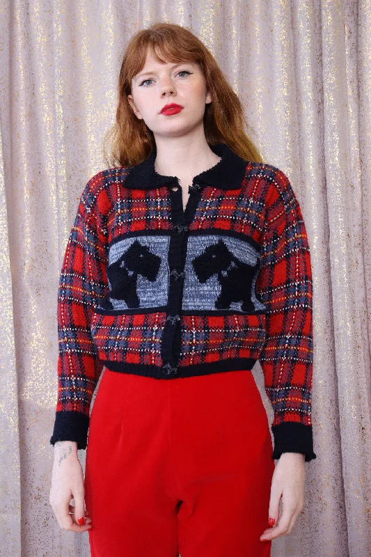 Scottie Cardigan XS/S Polka Dot Checkered Tartan