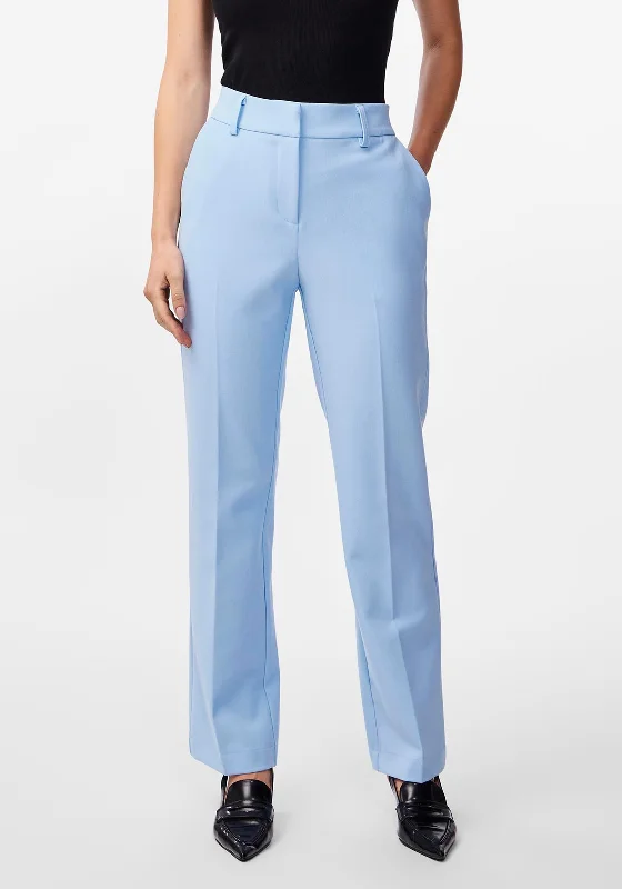 Y.A.S Likka High Waist Slim Leg Trouser, Clear Sky Blue Trousers Polka Dot Cute