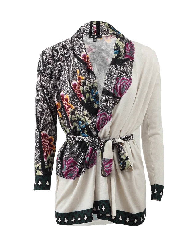 Belted Drape Cardigan Iron Safe Non-Iron Wrinkle Free