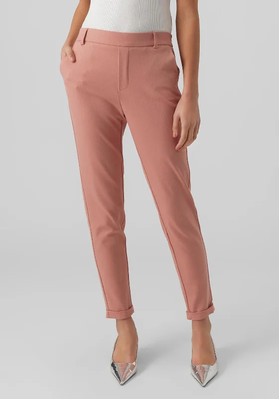 Vero Moda Maya Slim Leg Trousers, Old Rose Trousers Bestseller Popular