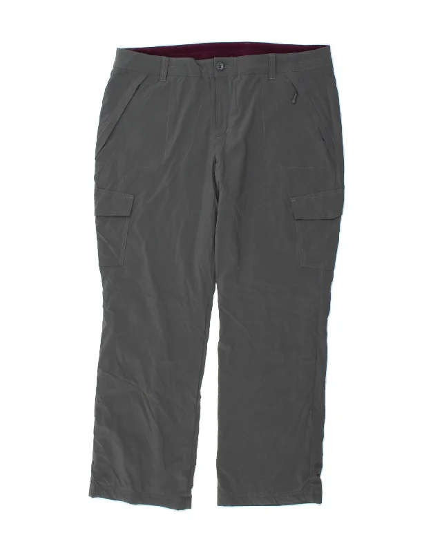 EDDIE BAUER Womens Straight Cargo Trousers US 18 2XL W40 L31 Grey Trousers Ceremony Elegant