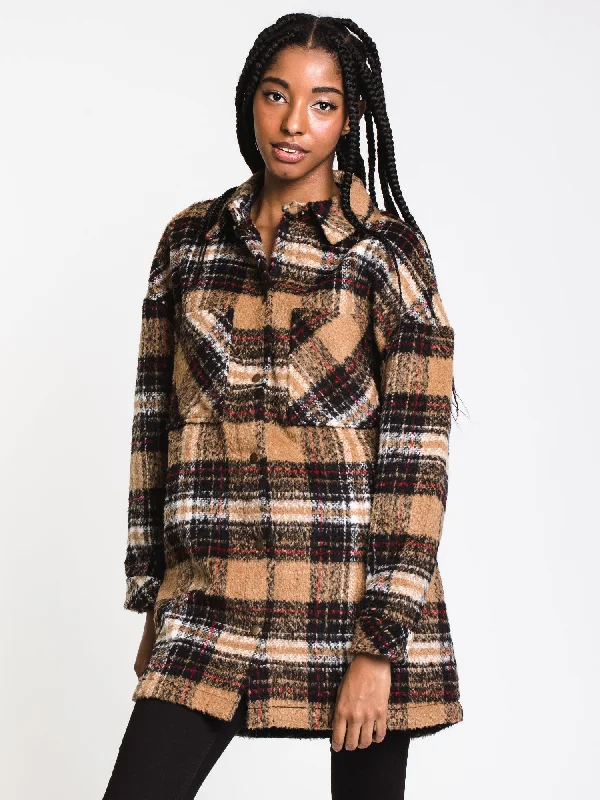 WOMENS CARTER LIFE CHECK JACKET - PLAID - CLEARANCE Faux Fur Jacket Real Fur Jacket Shearling Jacket