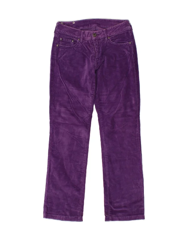 MARLBORO CLASSICS Womens Straight Casual Trousers W28 L30  Purple Cotton Trousers Hiking Durable