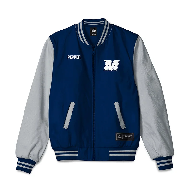 Monmouth - NCAA Women's Swimming & Diving : Corinne Pepper - Bomber Jacket Herringbone Jacket Checkered Jacket Solid Jacket