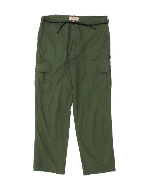 UNIVERS Womens Straight Cargo Trousers W44 L30 Green Cotton Trousers Occasion Special