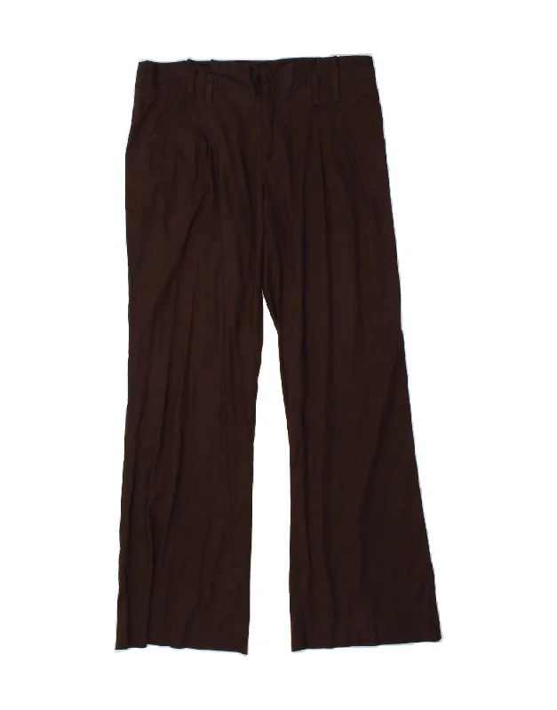 MOSSIMO Womens Bootcut Casual Trousers US 10 Large W32 L31 Brown Linen Trousers luxurious high-end