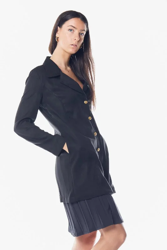 The Grace Long Blazer Dress in Black Women's Warm Suit