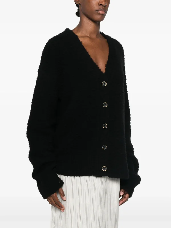 UMA WANG - Women Curly Wool Over Cardigan Terry Terry Cloth Terry Knit