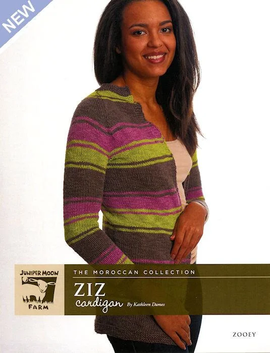 Ziz Cardigan Pattern Leaflet by Kathleen Dames for Juniper Moon Farm Spandex Blend Rayon Blend Denim Blend