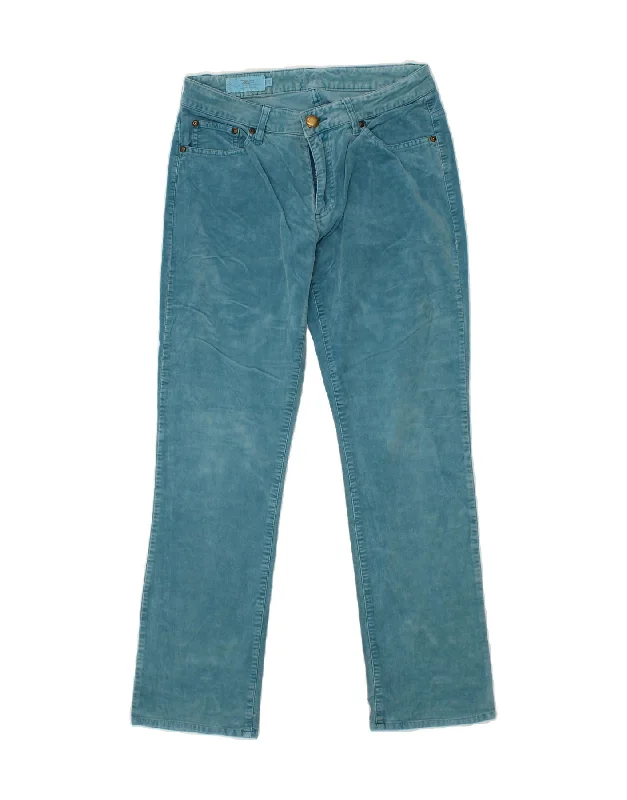 MARLBORO CLASSICS Womens Straight Casual Trousers W29 L30  Blue Cotton Trousers Travel Practical