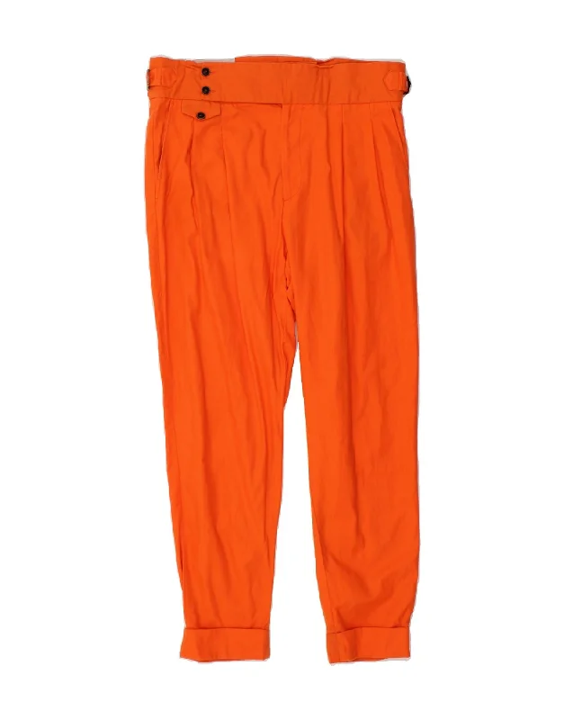 OHANA Womens Pegged Chino Trousers IT 50 XL W36 L28 Orange Trousers sophisticated sleek