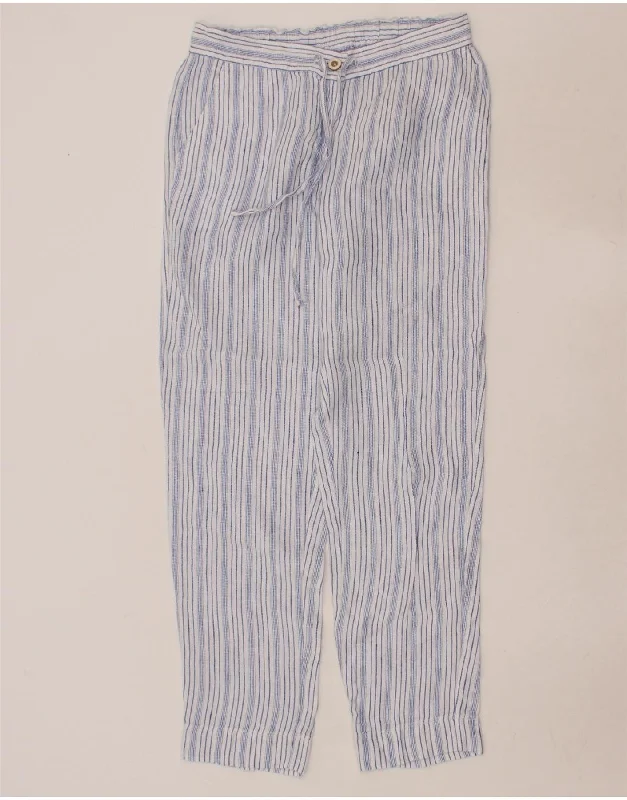 TOMMY BAHAMA Womens Slim Chino Trousers XS W30 L30 Blue Striped Trousers Essential Wardrobe