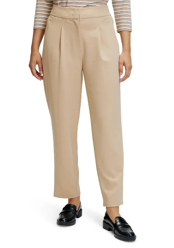 Betty Barclay High Rise Tapered Trousers, Beige Trousers Spring Floral