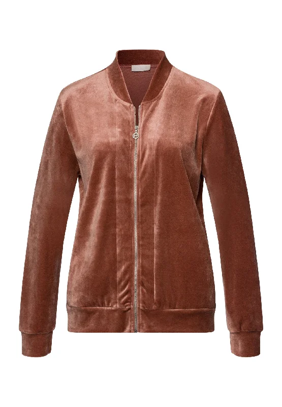 Favourites Velvet Zip-Up Jacket | Burlwood 78856-2348 Rayon Jacket Velvet Jacket Corduroy Jacket