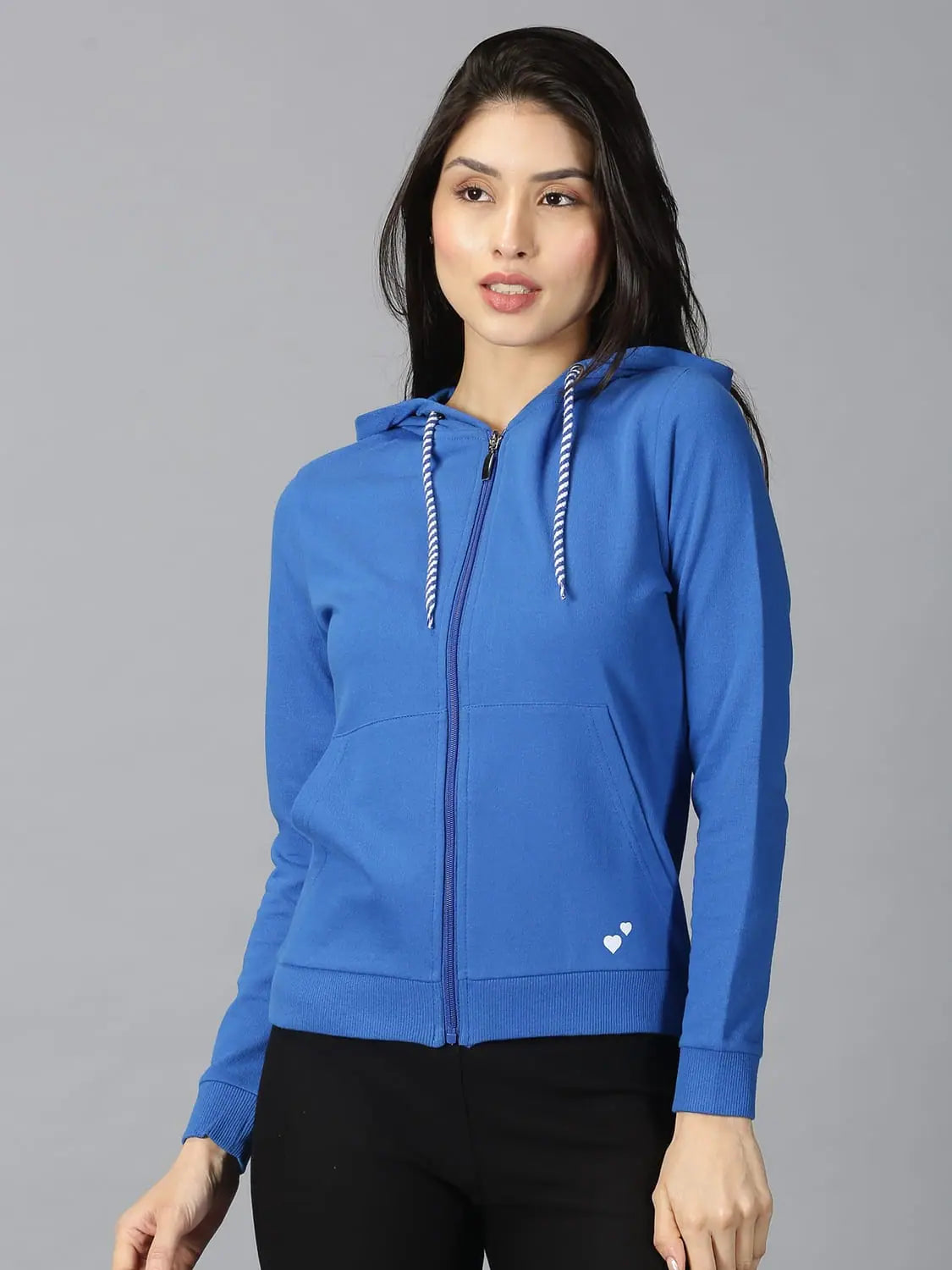 Women Solid Full Sleeve Jacket Fleece Jacket Down Jacket Feather Jacket