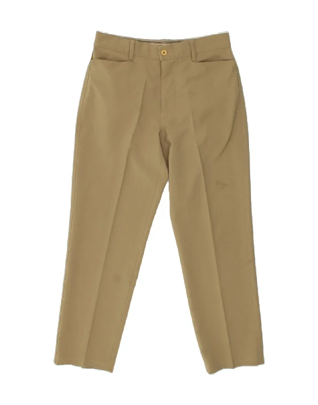 ARMANI JEANS Womens Slim Casual Trousers W32 L30 Beige Polyester Trousers Low Rise Relaxed