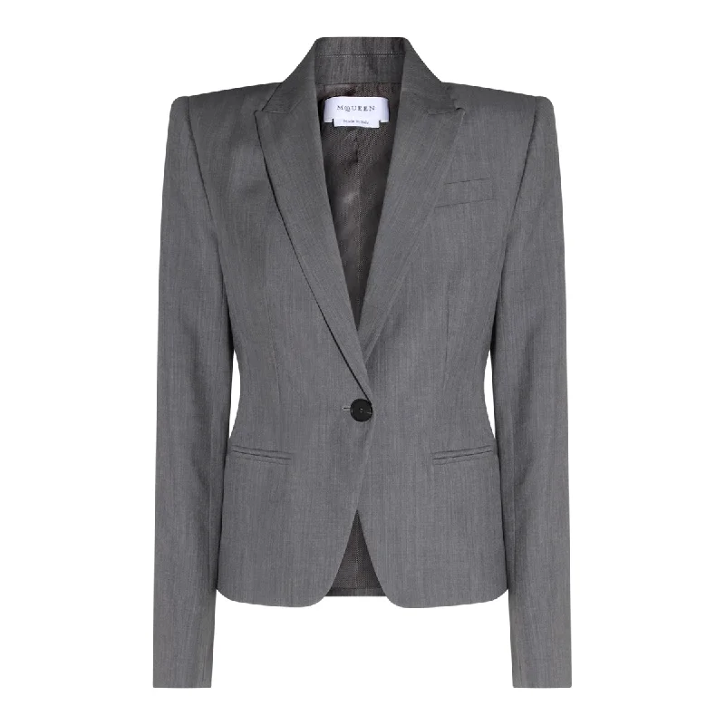 Alexander Mcqueen Jackets Grey Jersey Jacket Tulle Jacket Batik Jacket