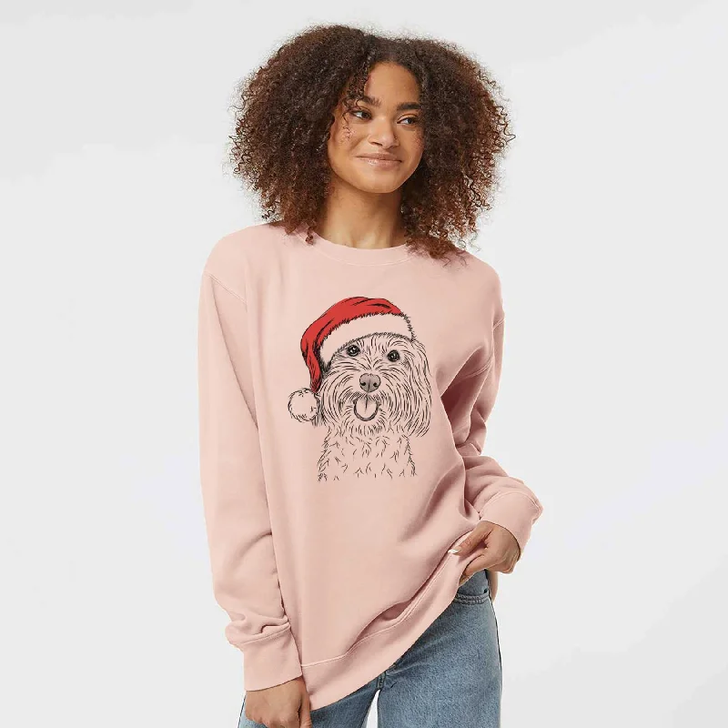 Santa Cuddles the Coton de Tulear - Unisex Pigment Dyed Crew Sweatshirt Hoodie with Oversized Fit Loose Comfortable Santa Cuddles the Coton de Tulear - Unisex Pigment Dyed Crew Sweatshirt Hoodie with Oversized Fit Loose Comfortable