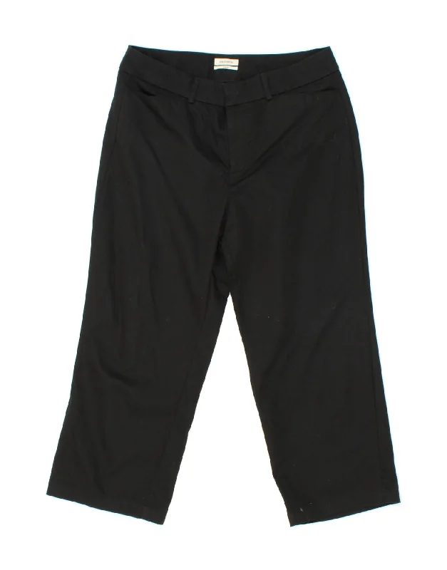 DOCKERS Womens Straight Capri Trousers US 10 Medium W32 L22 Black Cotton Trousers practical durable