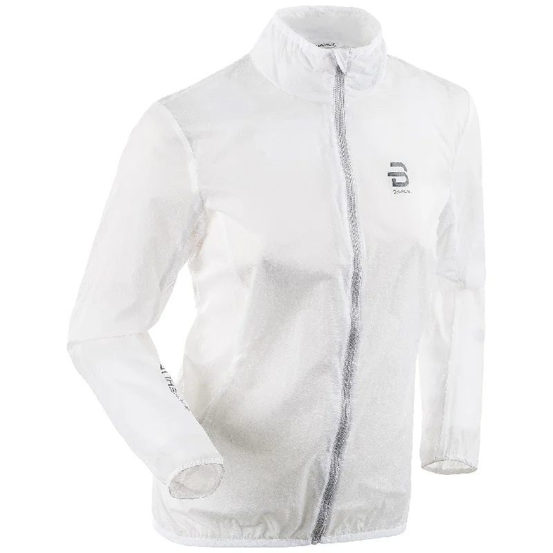 Bjorn Daehlie Women's Oxygen Jacket Brilliant White Notch Collar Peter Pan Collar Cowl Neck