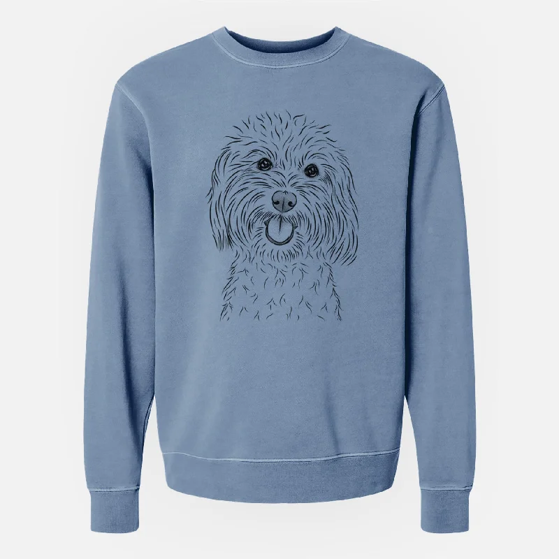 Bare Cuddles the Coton de Tulear - Unisex Pigment Dyed Crew Sweatshirt Hoodie with Set-In Sleeves Structured Classic Bare Cuddles the Coton de Tulear - Unisex Pigment Dyed Crew Sweatshirt Hoodie with Set-In Sleeves Structured Classic