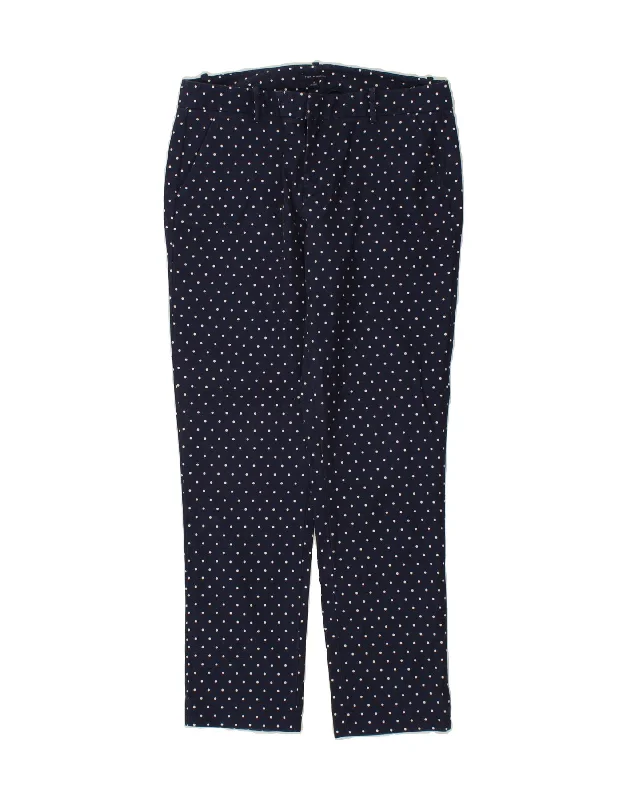 TOMMY HILFIGER Womens Chino Trousers US 8 Medium W32 L30 Blue Polka Dot Skinny Trousers Denim Stretchy