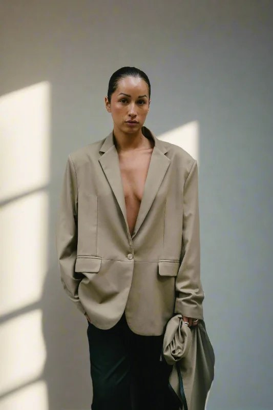 The Oversized Blazer in Tan Women's Handmade Blazer