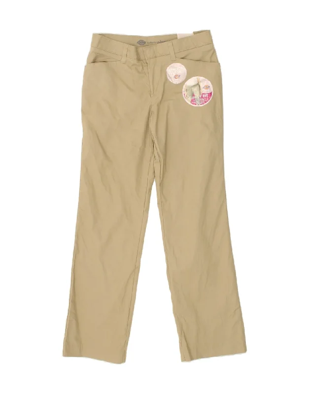 DICKIES Womens Straight Casual Trousers US 6 Medium W30 L30 Beige Cotton Trousers Fall Fleece