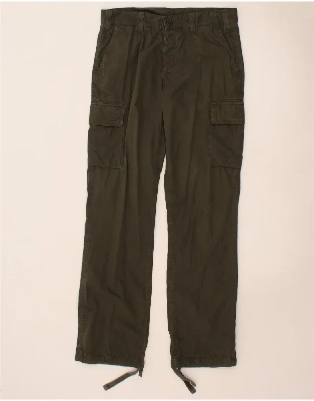 ALBERTO ASPESI Womens Straight Cargo Trousers EU 46 XL W36 L30 Khaki Trousers Timeless Classic