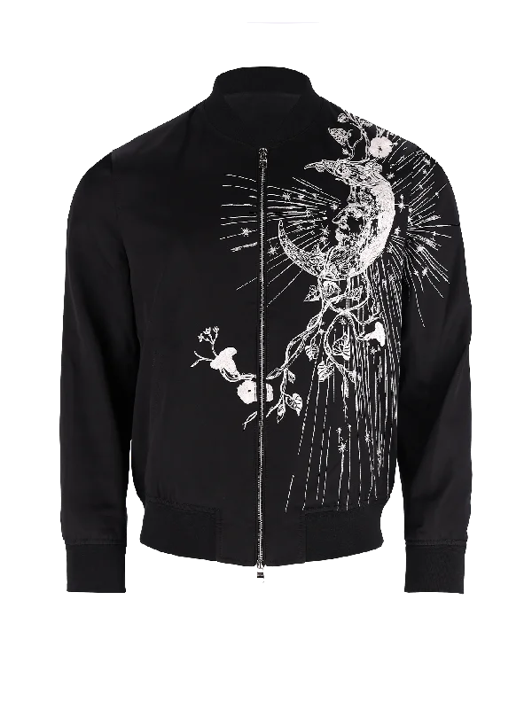 embroidered bomber jacket Oversized Jacket Tailored Jacket Straight Jacket