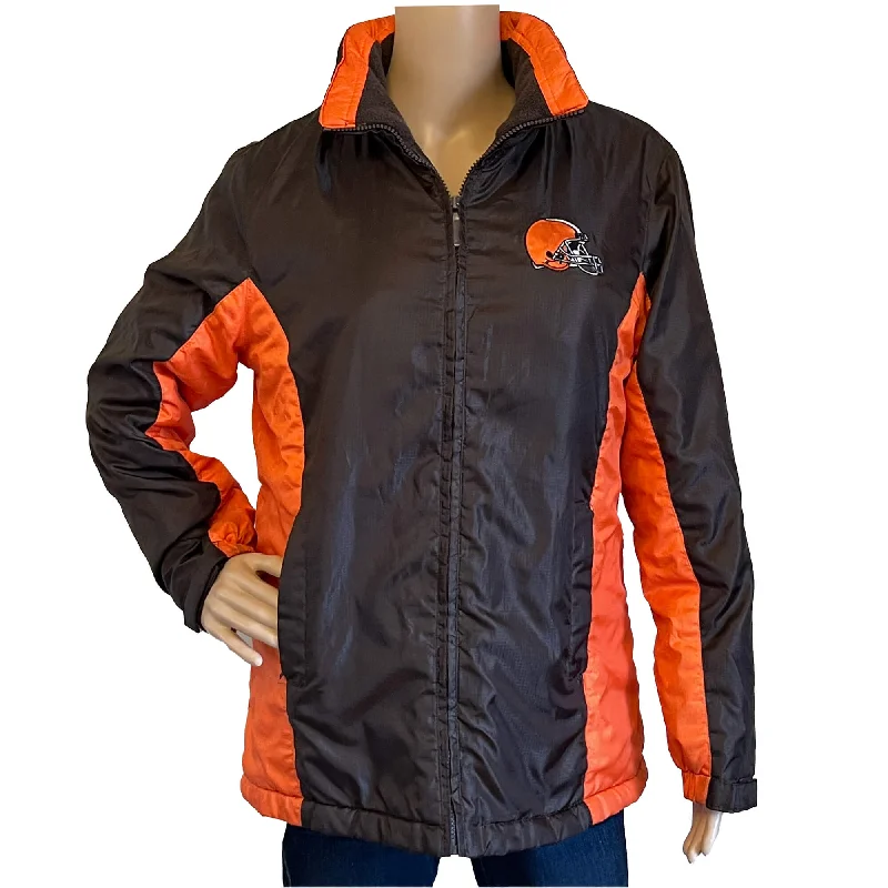 NFL For Her Cleveland Browns Fan Jacket - G-III Apparel. Size M Zippered Jacket Buttoned Jacket Snapped Jacket