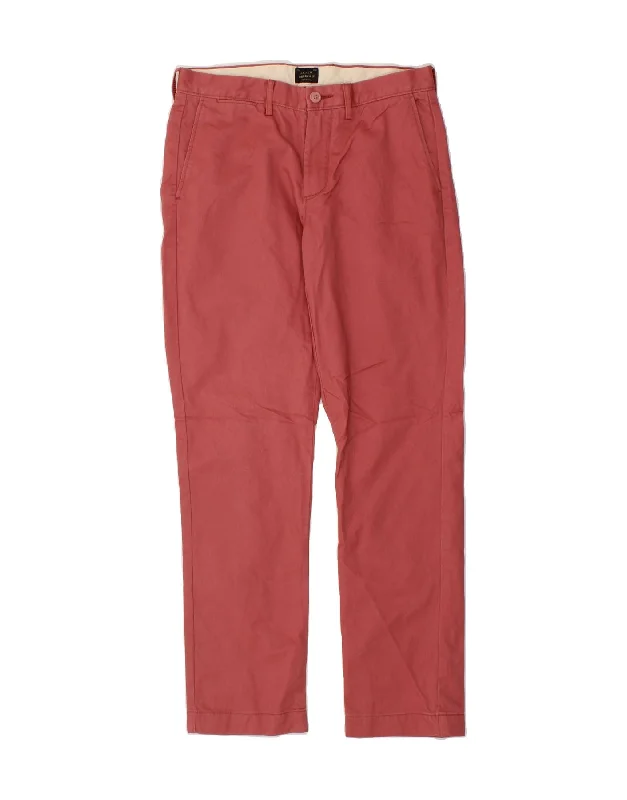 J. CREW Womens Broken In Slim Chino Trousers W29 L30 Pink Cotton Trousers chic elegant