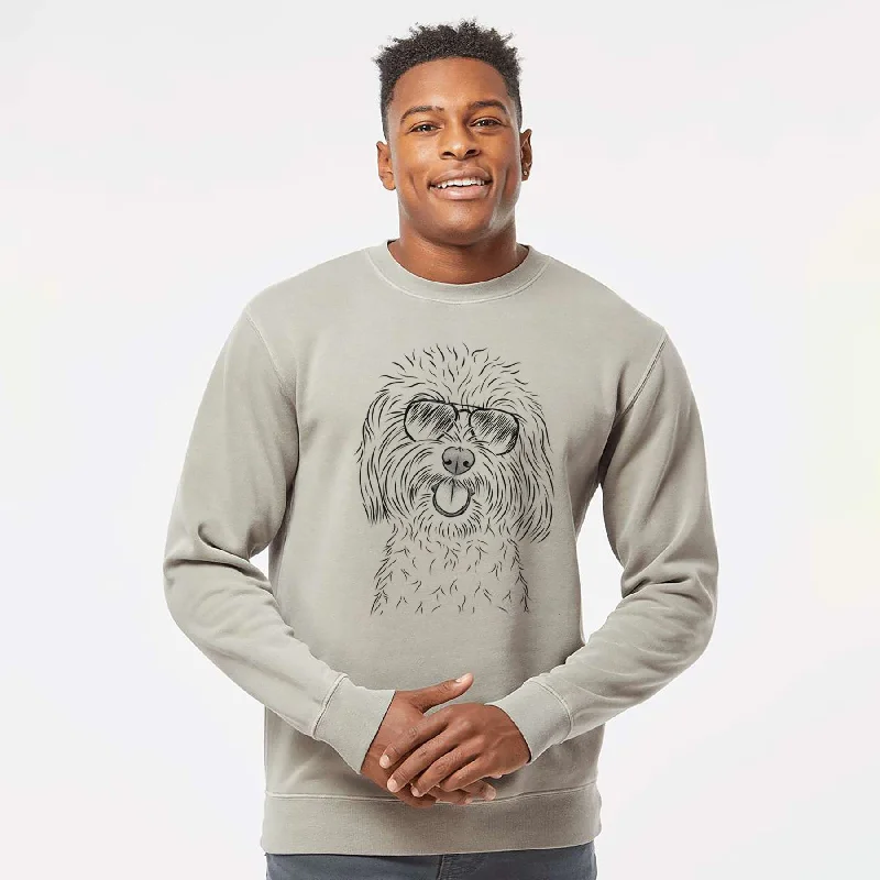 Aviator Cuddles the Coton de Tulear - Unisex Pigment Dyed Crew Sweatshirt Hoodie with Relaxed Fit Easy Casual Aviator Cuddles the Coton de Tulear - Unisex Pigment Dyed Crew Sweatshirt Hoodie with Relaxed Fit Easy Casual