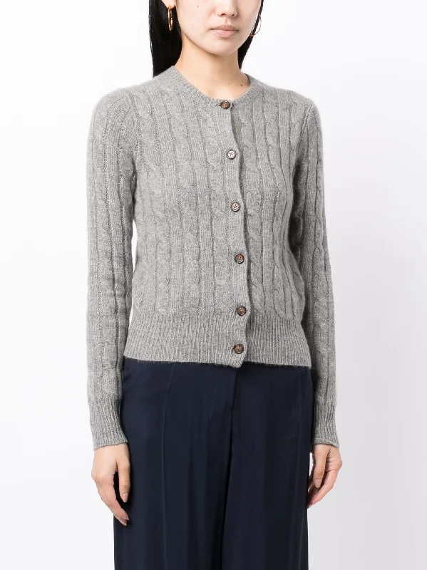 POLO RALPH LAUREN - Women Cable Knit Cashmere Classic Long Sleeve Cardigan Boxy Cardigan Fitted Cardigan A-Line