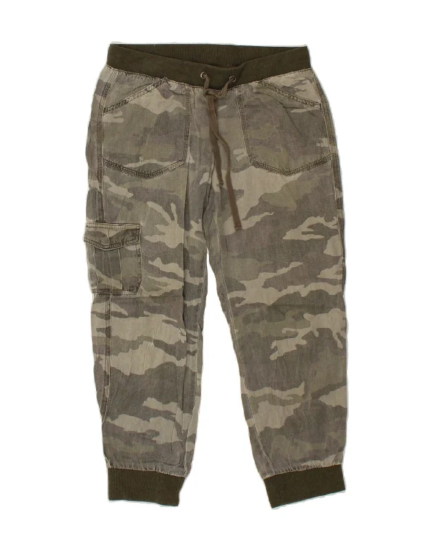 ROXY Womens Joggers Cargo Trousers UK 6 XS W25 L24 Khaki Camouflage Trousers chic elegant